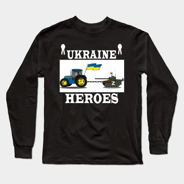 Ukrainian Tractor Pulling Tank Long Sleeve T-Shirt by Elegance14